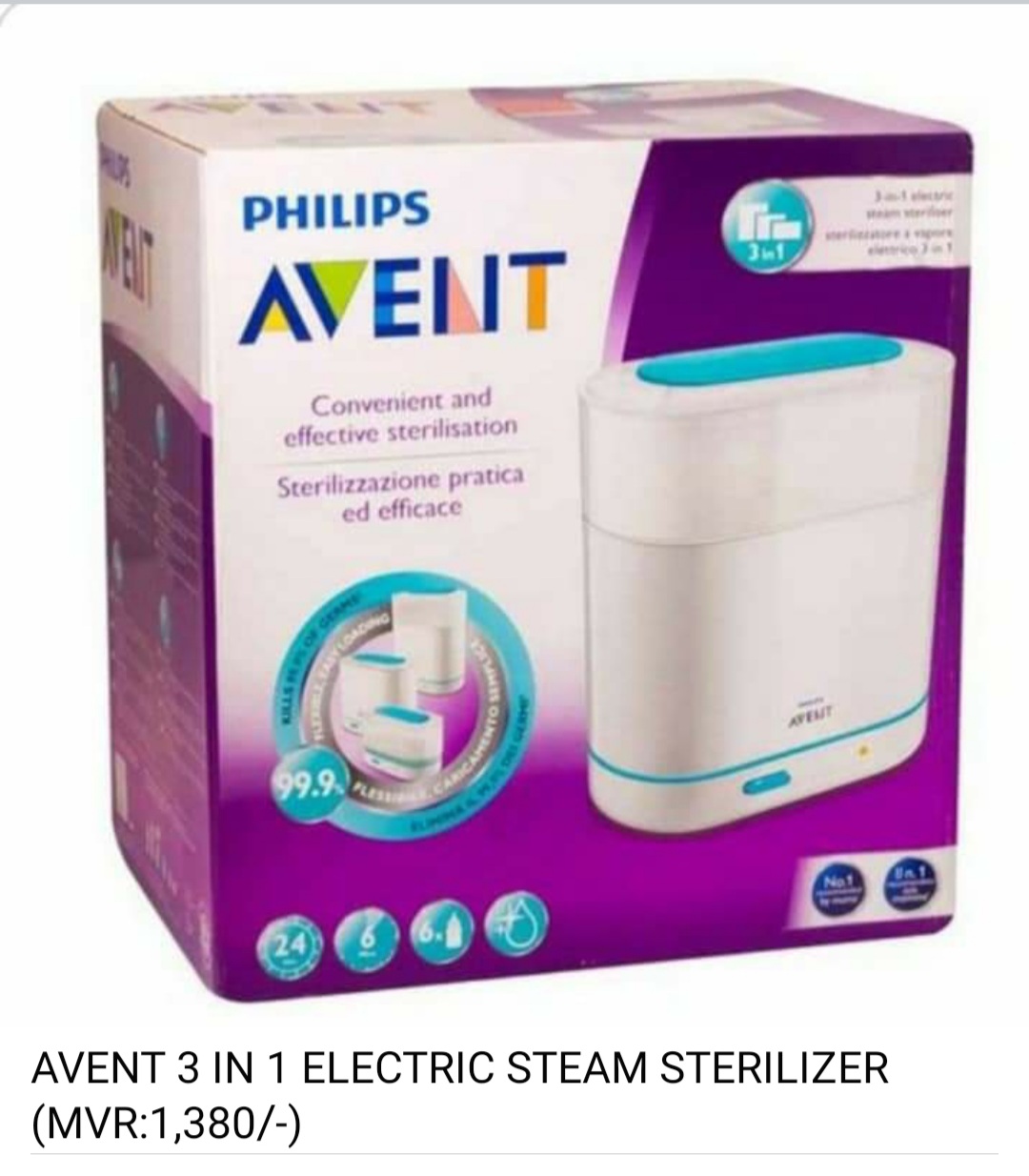 Avent Electric Steam Sterilizer 3 in 1 – Berry Collection
